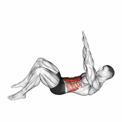 Long Arm Crunch exercise targeting Waist and Rectus Abdominis
