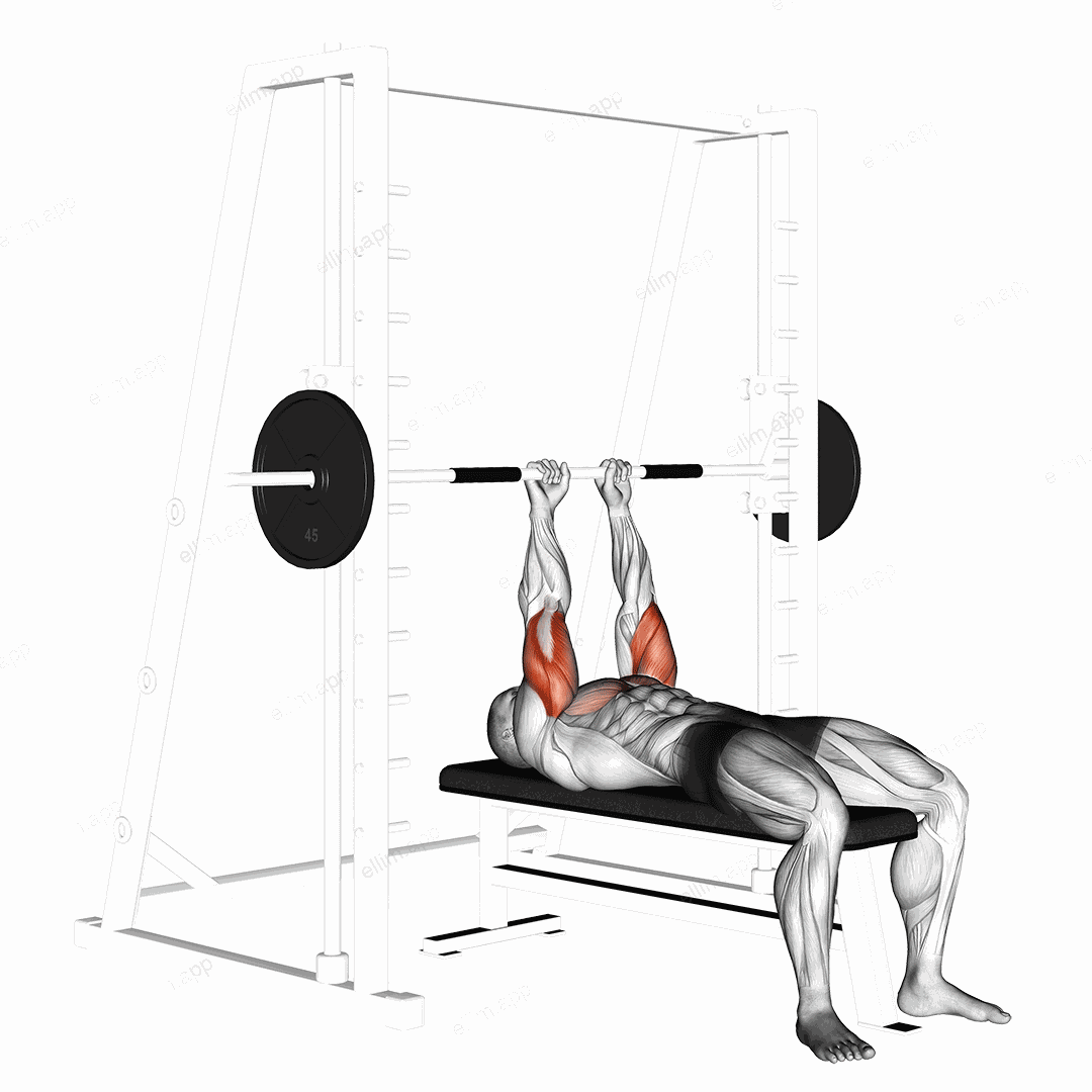 Smith Close Grip Bench Press exercise targeting Upper Arms