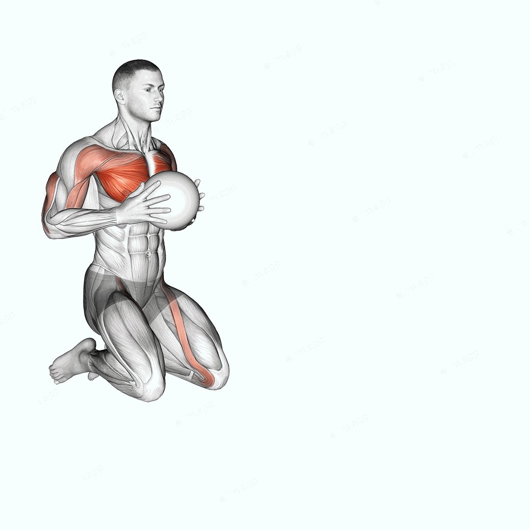 Medicine Ball Chest Push Single Response exercise targeting Chest and Pectoralis Major Sternal Head