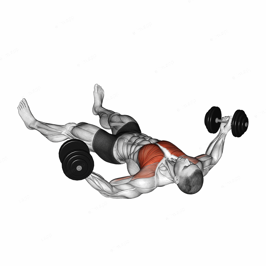 Dumbbell Floor Fly exercise targeting Chest and Pectoralis Major Clavicular Head