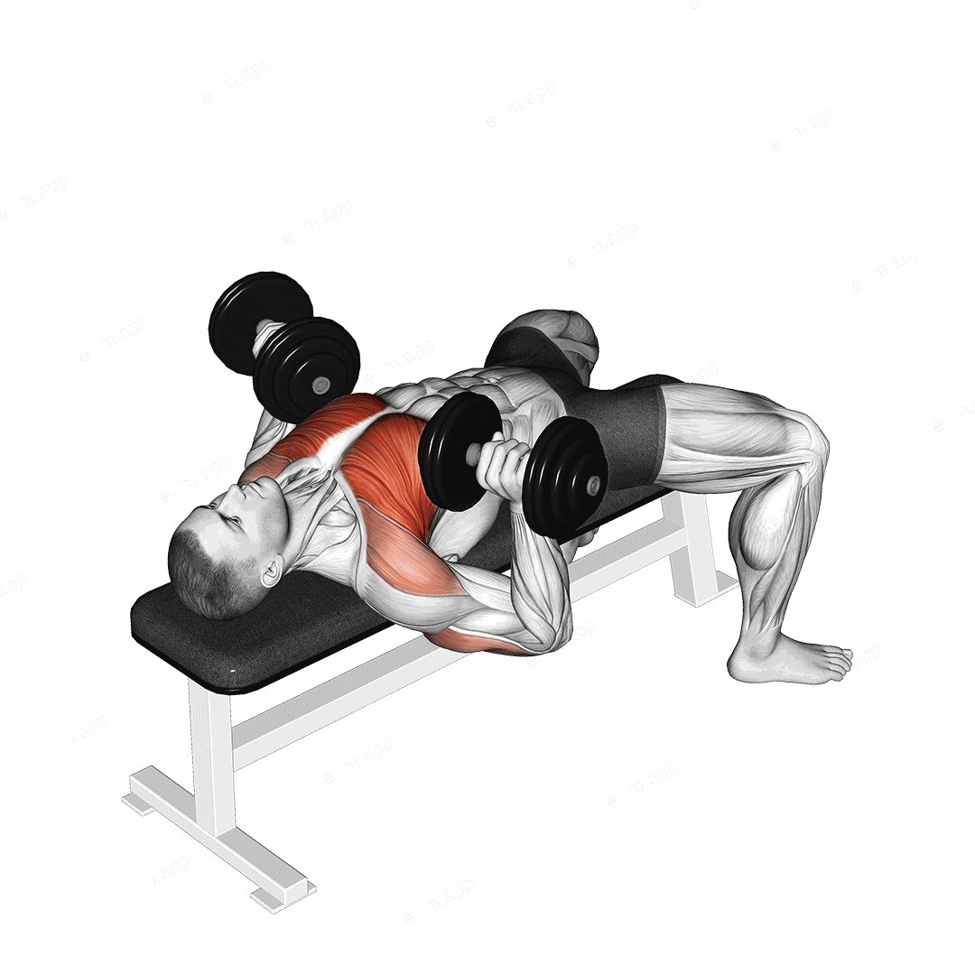 Dumbbell Rotational Grip Bench Press exercise targeting Chest