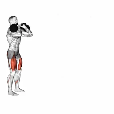 Kettlebell Front Rack Walking Lunge exercise targeting Thighs