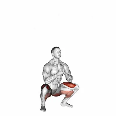 Bodyweight Drop Jump Squat exercise targeting Gluteus Maximus and Quadriceps