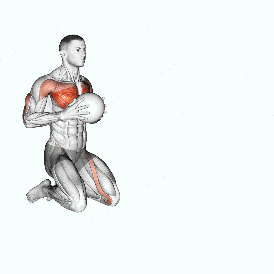Medicine Ball Chest Push Multiple Response exercise targeting Chest and Pectoralis Major Sternal Head