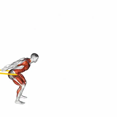 Resistance Band Long Jump exercise targeting Plyometrics