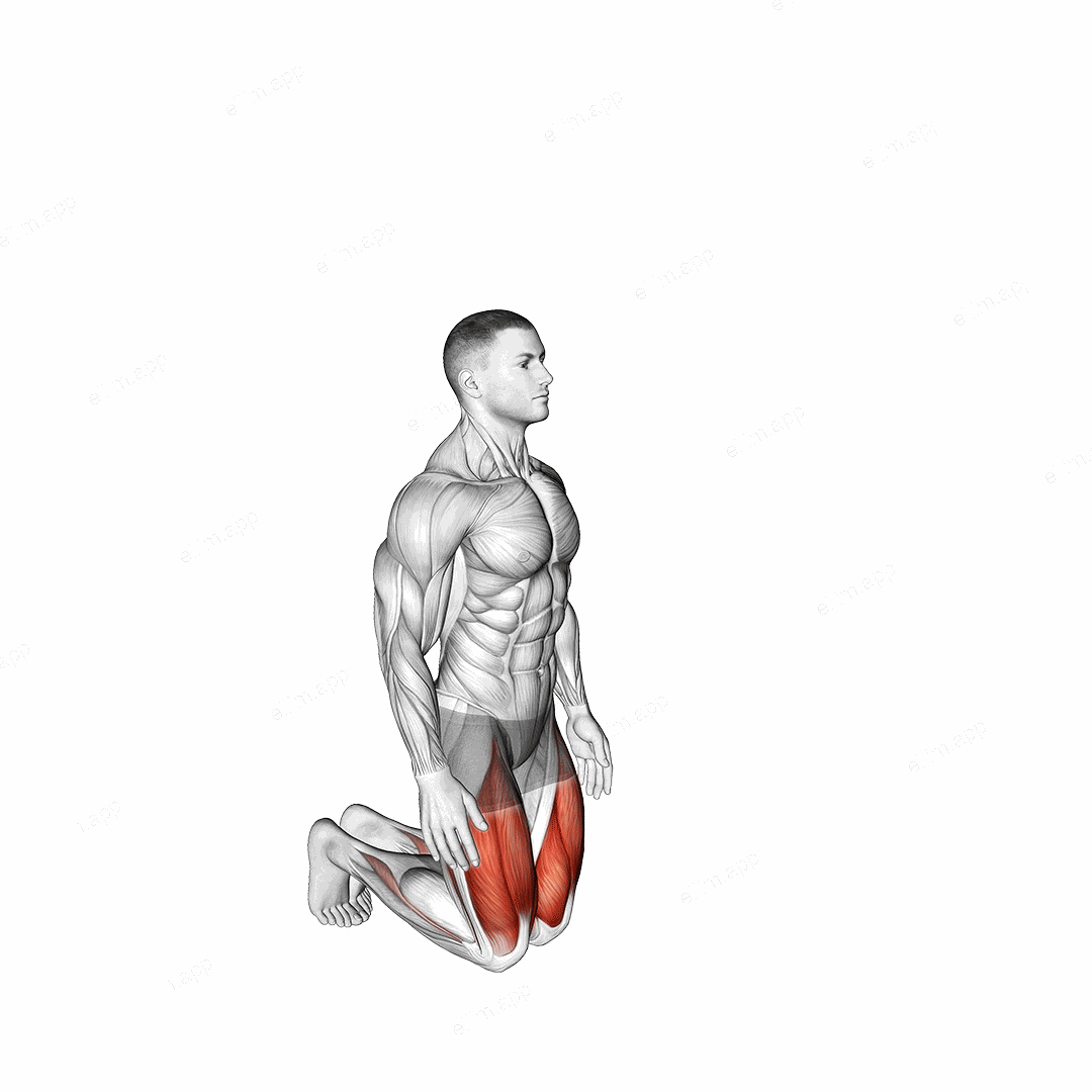 Bodyweight Kneeling Hold to Stand exercise targeting Thighs and Gluteus Maximus