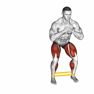 Resistance Band Shuttle exercise targeting Hips