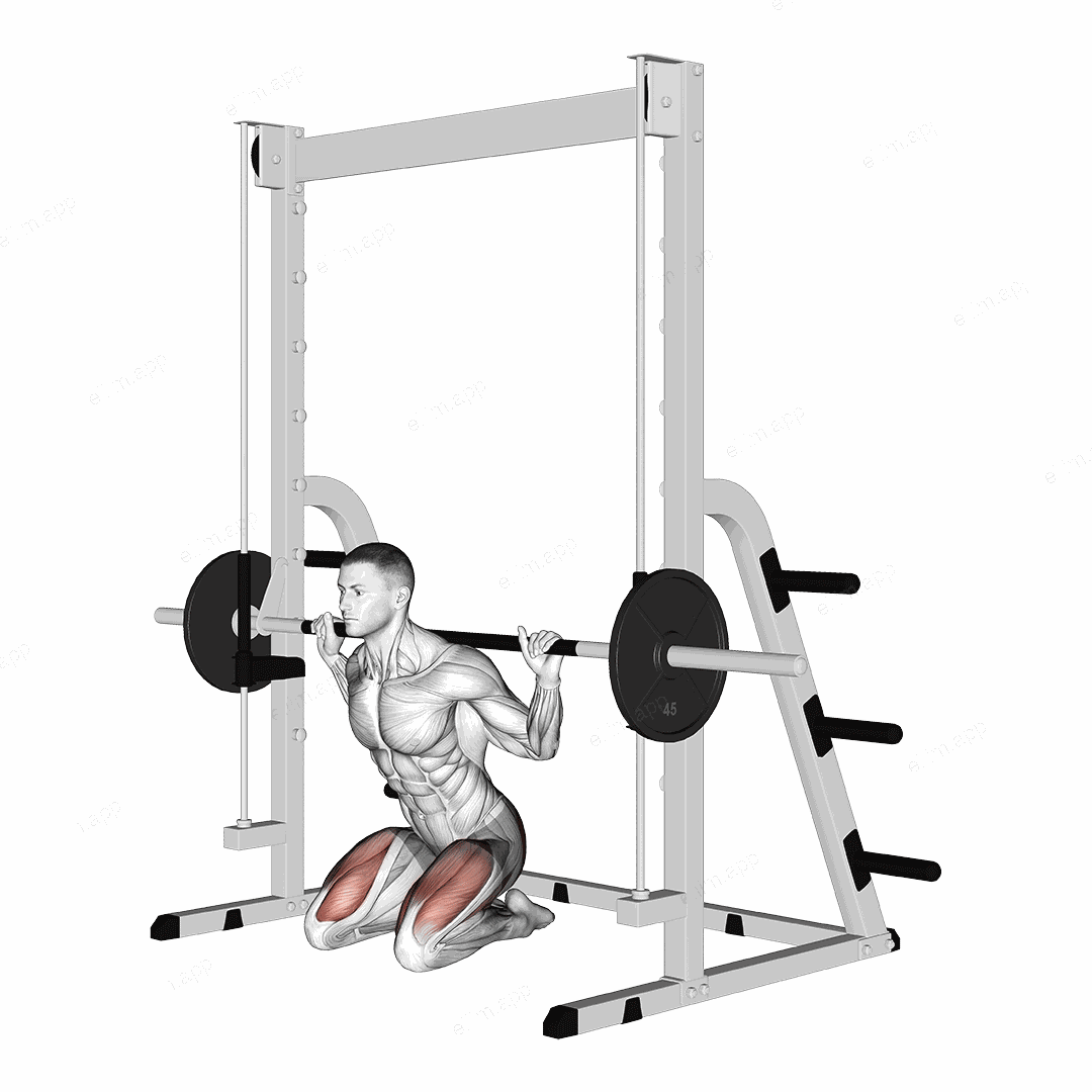 Smith Kneeling Hip Thrust exercise targeting Hips