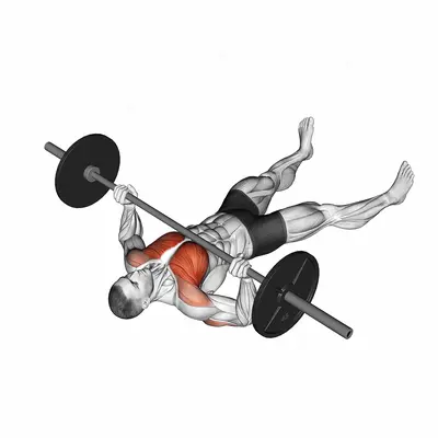 Barbell Floor Chest Press exercise targeting Chest and Pectoralis Major Clavicular Head