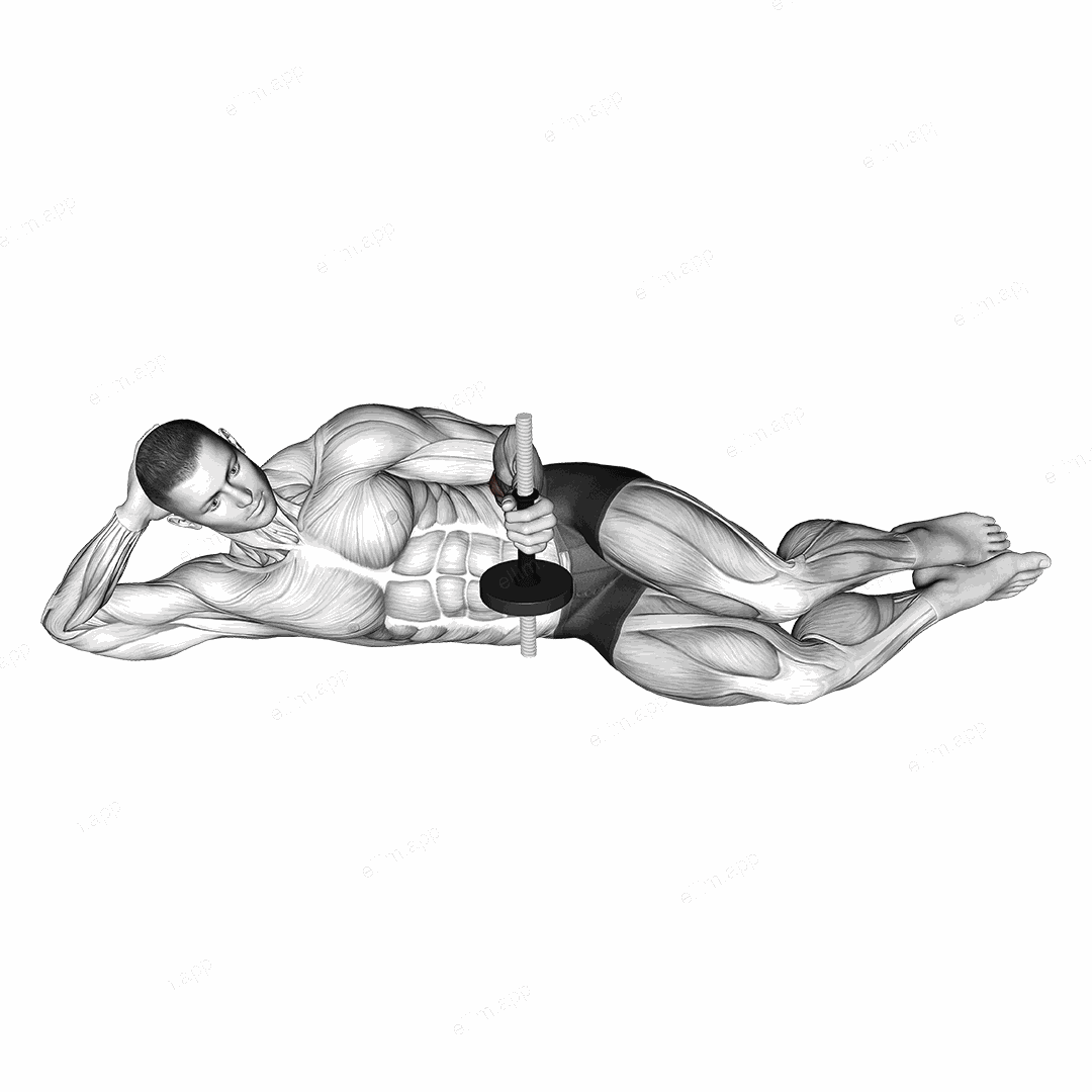 Dumbbell Lying Pronation on Floor exercise targeting Forearms