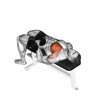 Dumbbell Lying One Arm Press exercise targeting Chest and Pectoralis Major Clavicular Head