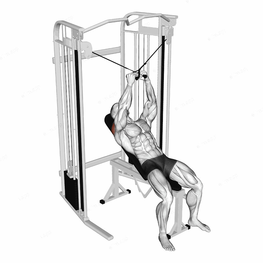 Cable Incline Cross Rear Fly exercise targeting Shoulders and Deltoid Posterior