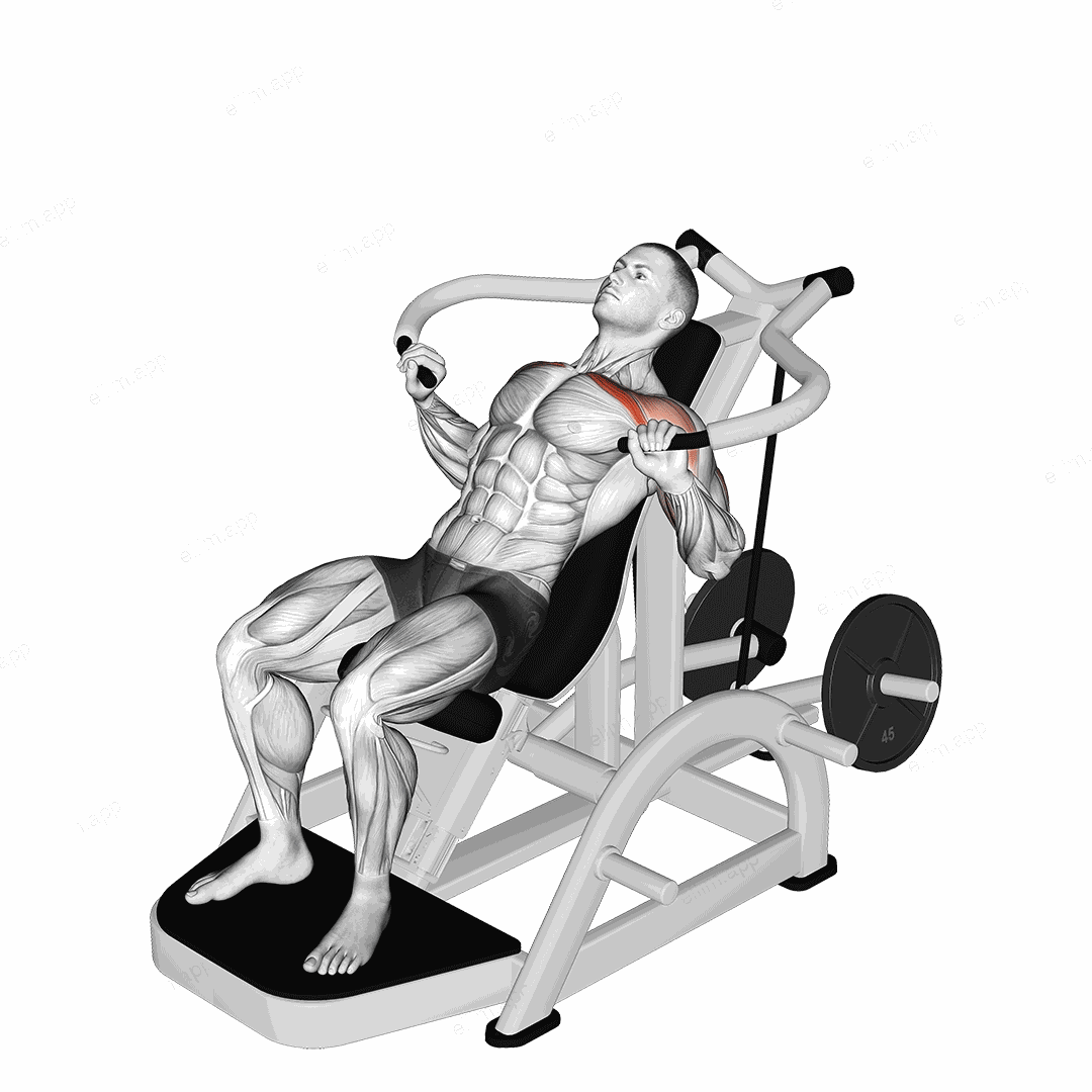 Lever Incline Chest Press exercise targeting Chest and Pectoralis Major Clavicular Head