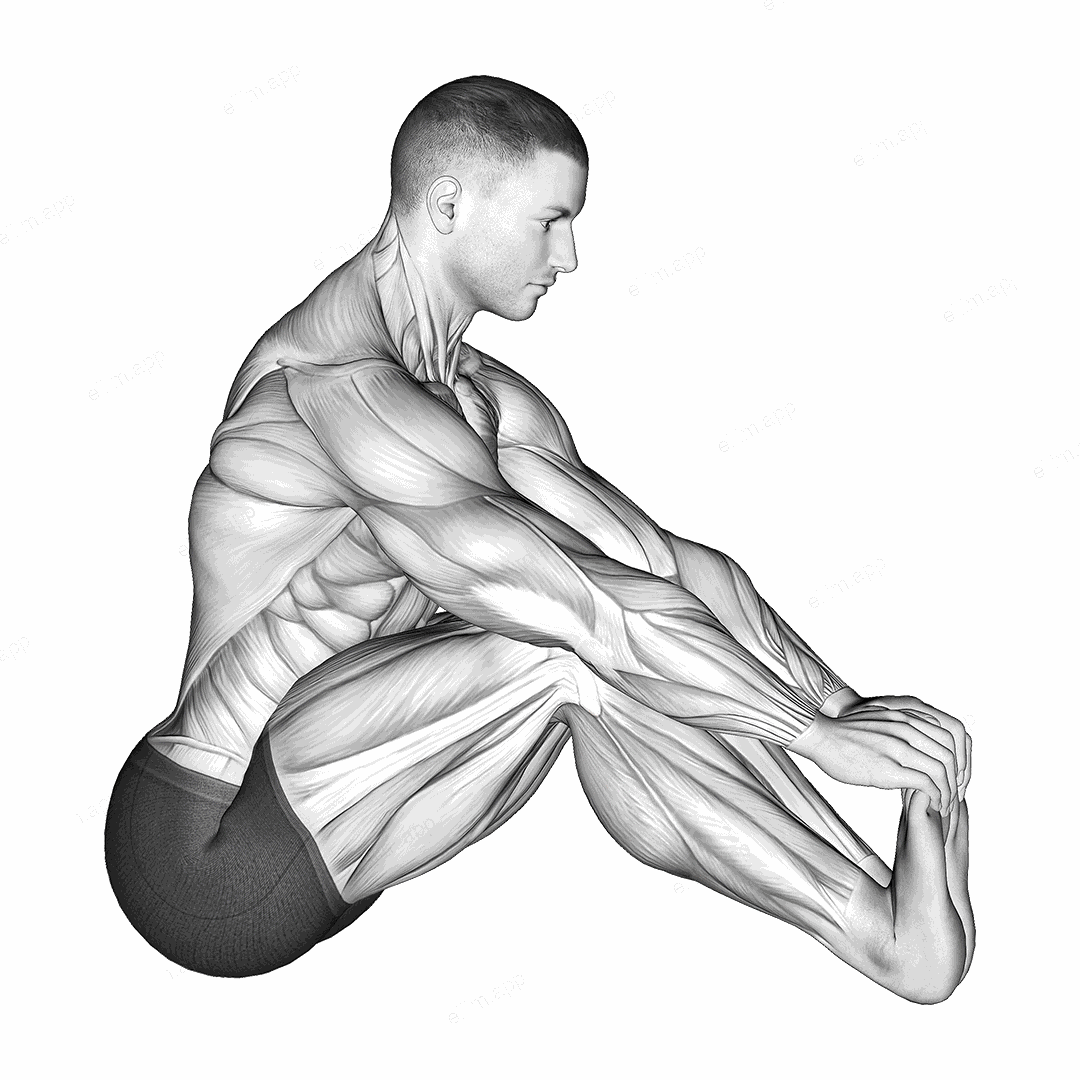 Sitting Toe Pull Achilles Stretch exercise targeting Calves