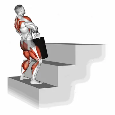 StrongMan Power Stairs exercise targeting Hips and Thighs