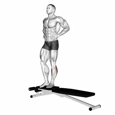 Box Jump Down with 1 Leg Stabilization exercise targeting Calves