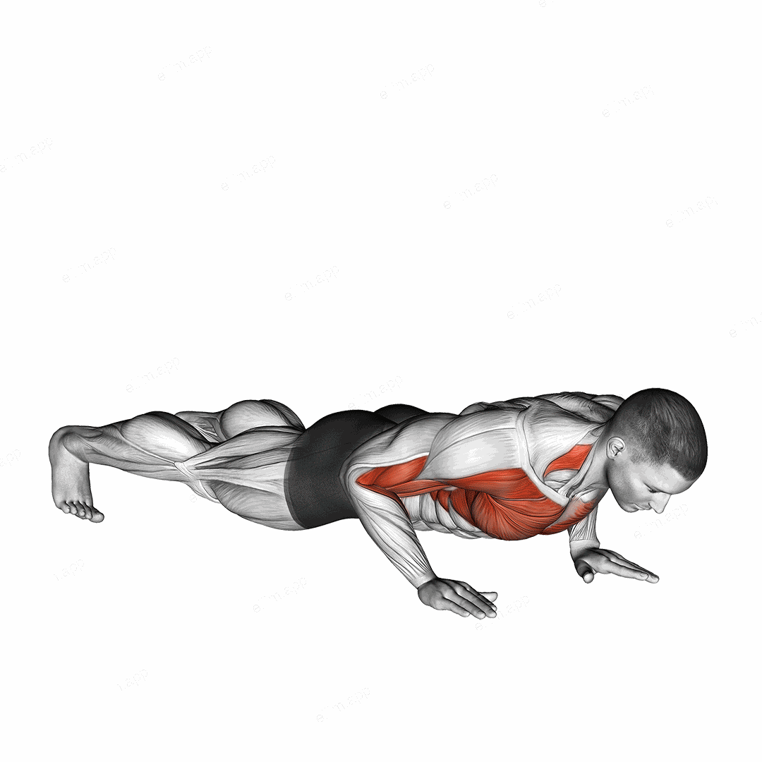 Shoulder Tap Push up exercise targeting Chest