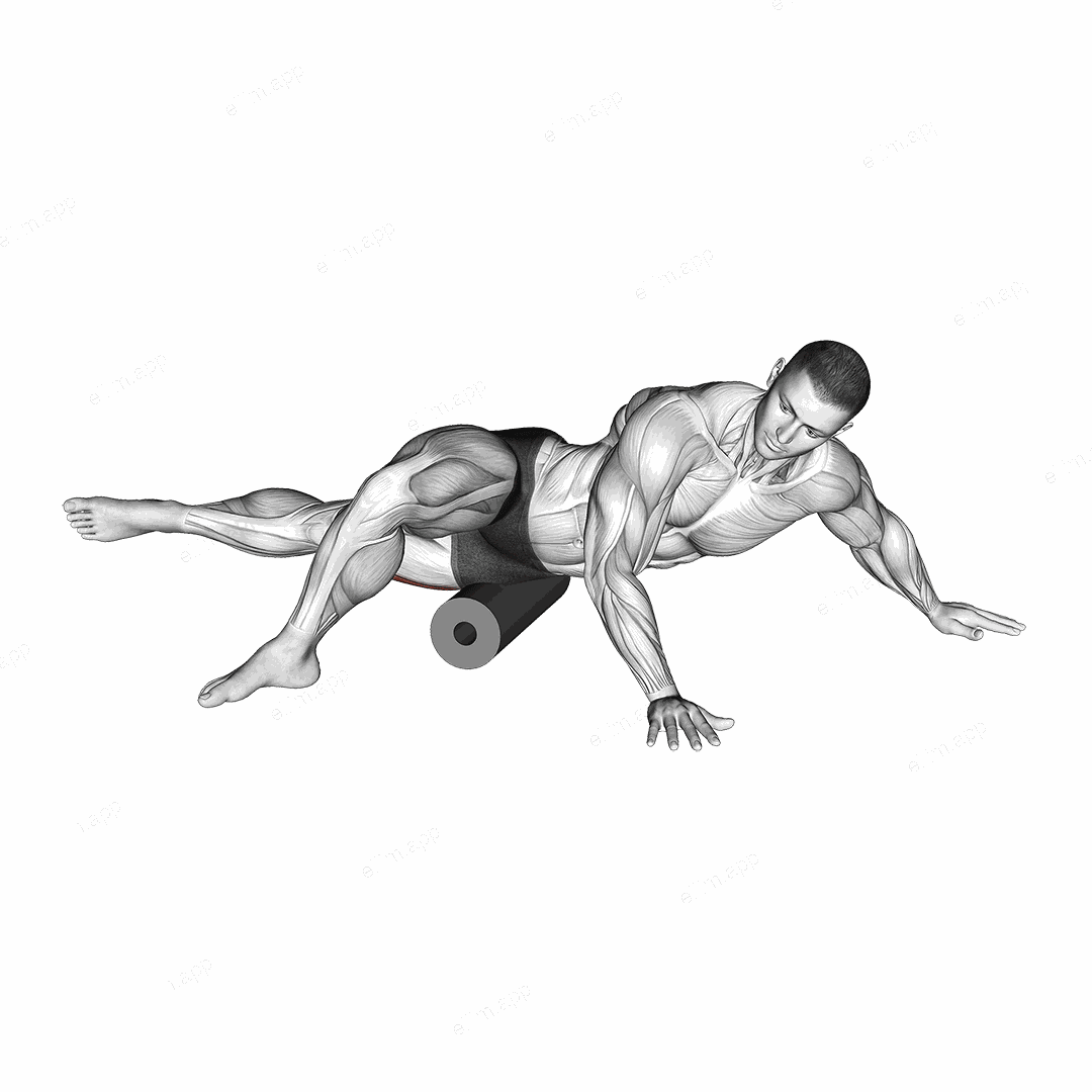 Roll Quadriceps (Vastus Lateralis) Lying on Floor exercise targeting Thighs