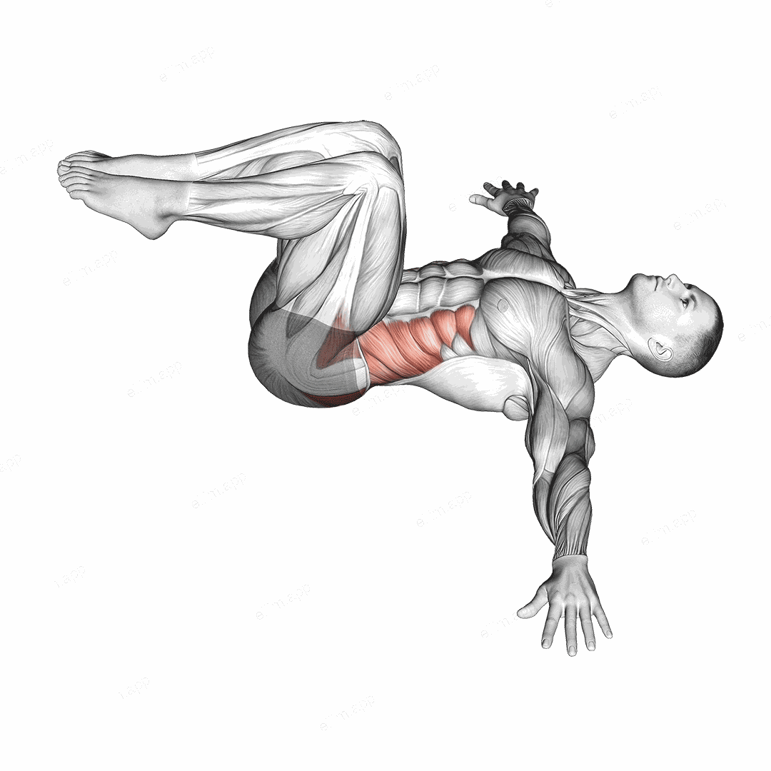 Bent knee Lying Twist exercise targeting Hips and Gluteus Medius