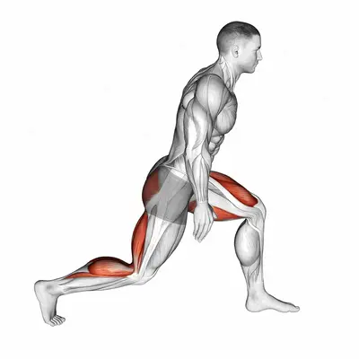 World Greatest Stretch exercise targeting Thighs