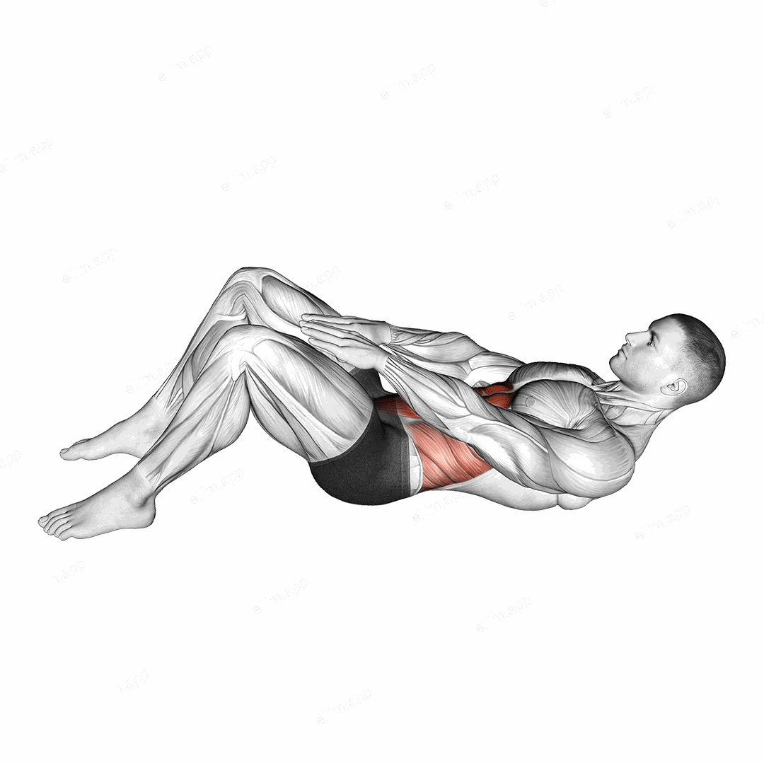 Knee Touch Crunch exercise targeting Waist and Rectus Abdominis