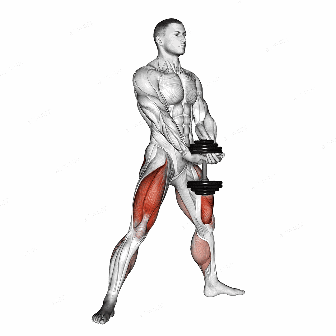 Dumbbell Plyo Squat exercise targeting Thighs and Gluteus Maximus