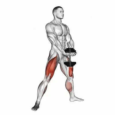 Dumbbell Plyo Squat exercise targeting Thighs and Gluteus Maximus