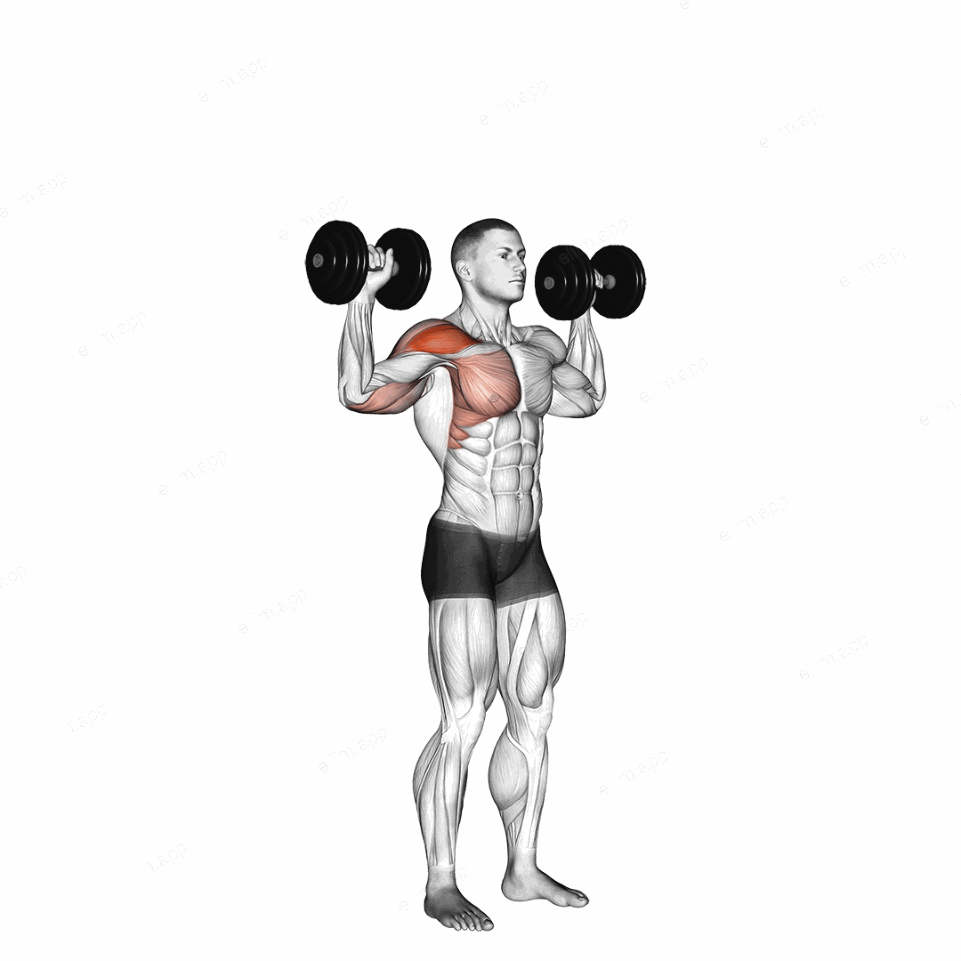 Dumbbell One Arm Shoulder Press exercise targeting Shoulders and Deltoid Anterior