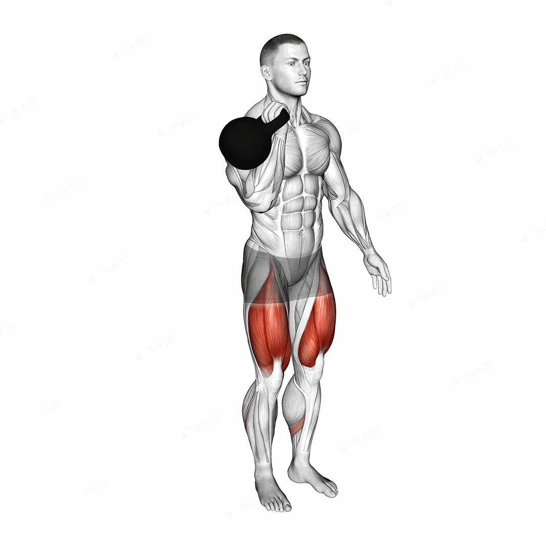 Kettlebell Contralateral Reverse Lunge exercise targeting Thighs