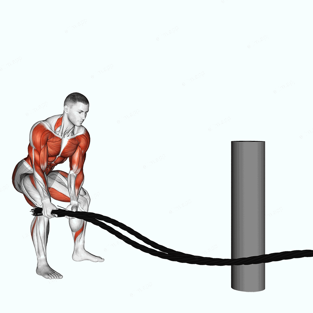 Battling Ropes Side Raise exercise targeting Plyometrics