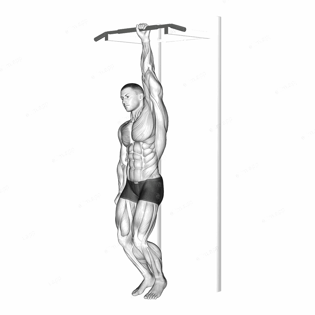 One Handed Hang exercise targeting Back and Latissimus Dorsi
