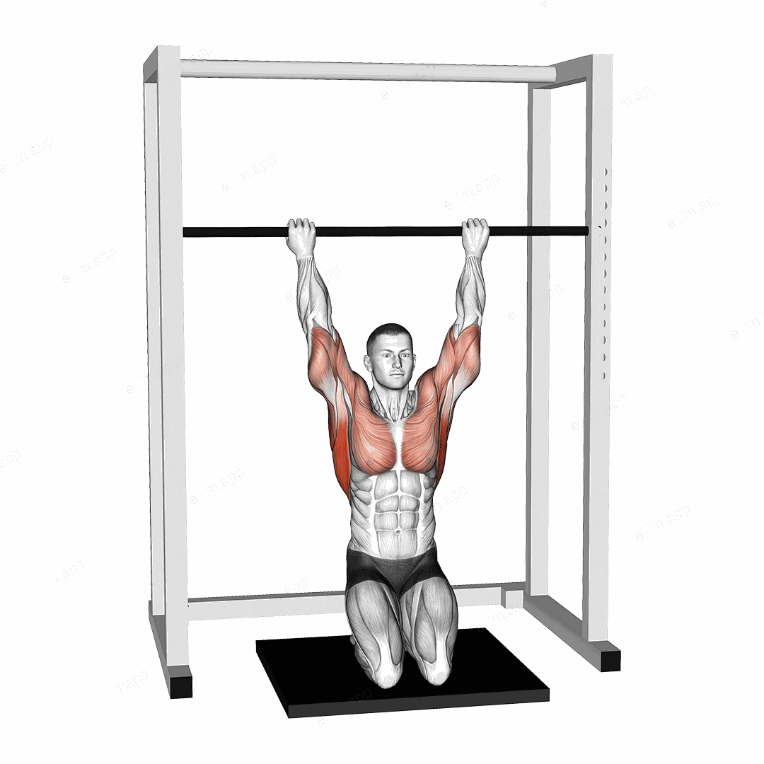 Kneeling Assisted Sliding Chin-up exercise targeting Back and Infraspinatus