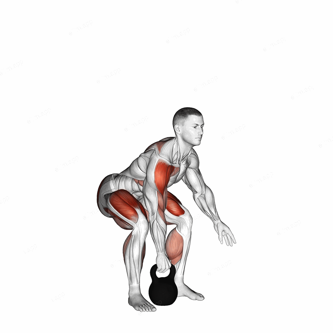 Kettlebell One Arm Clean exercise targeting Hips and Thighs