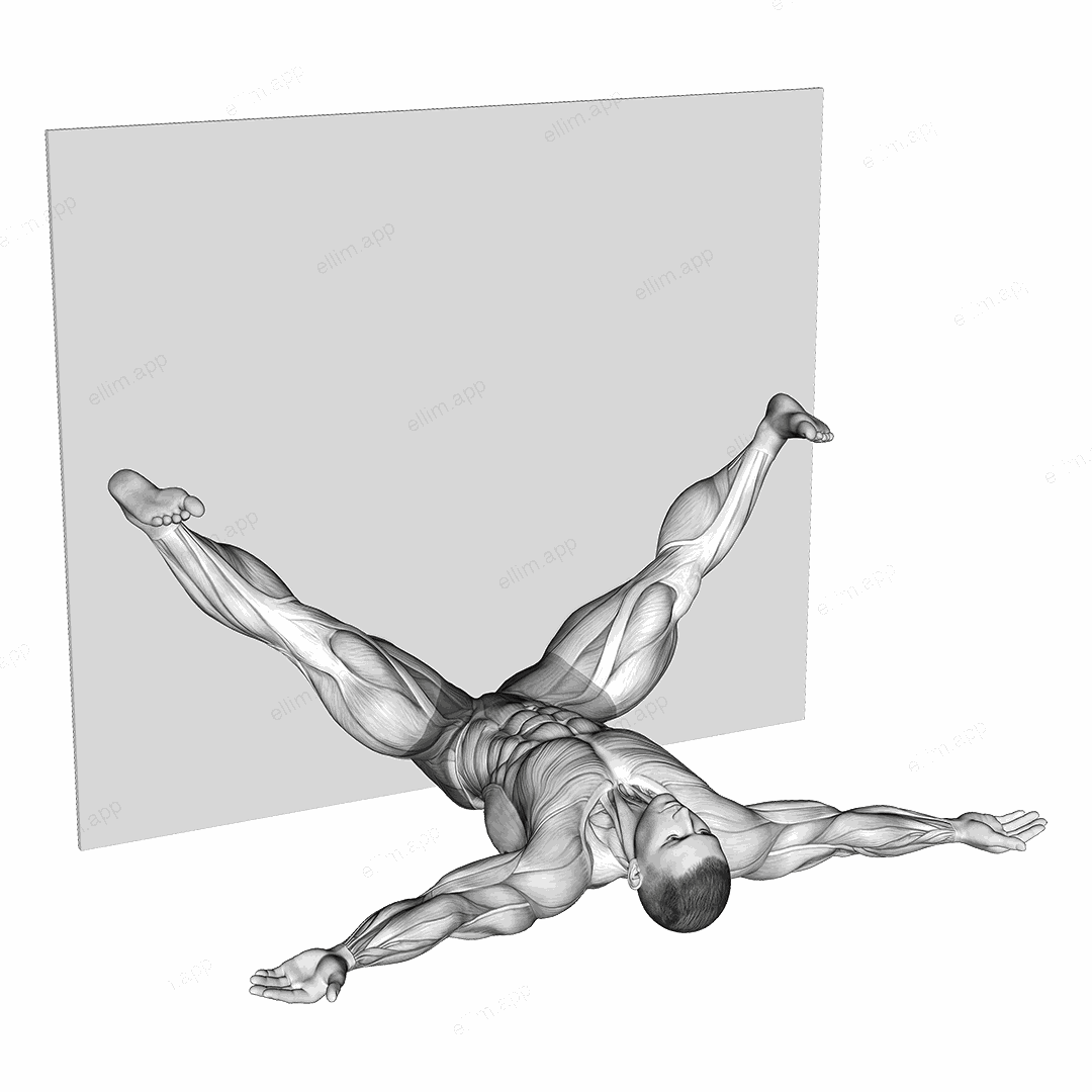 Lying Leaning Against The Wall Stretch exercise targeting Hips