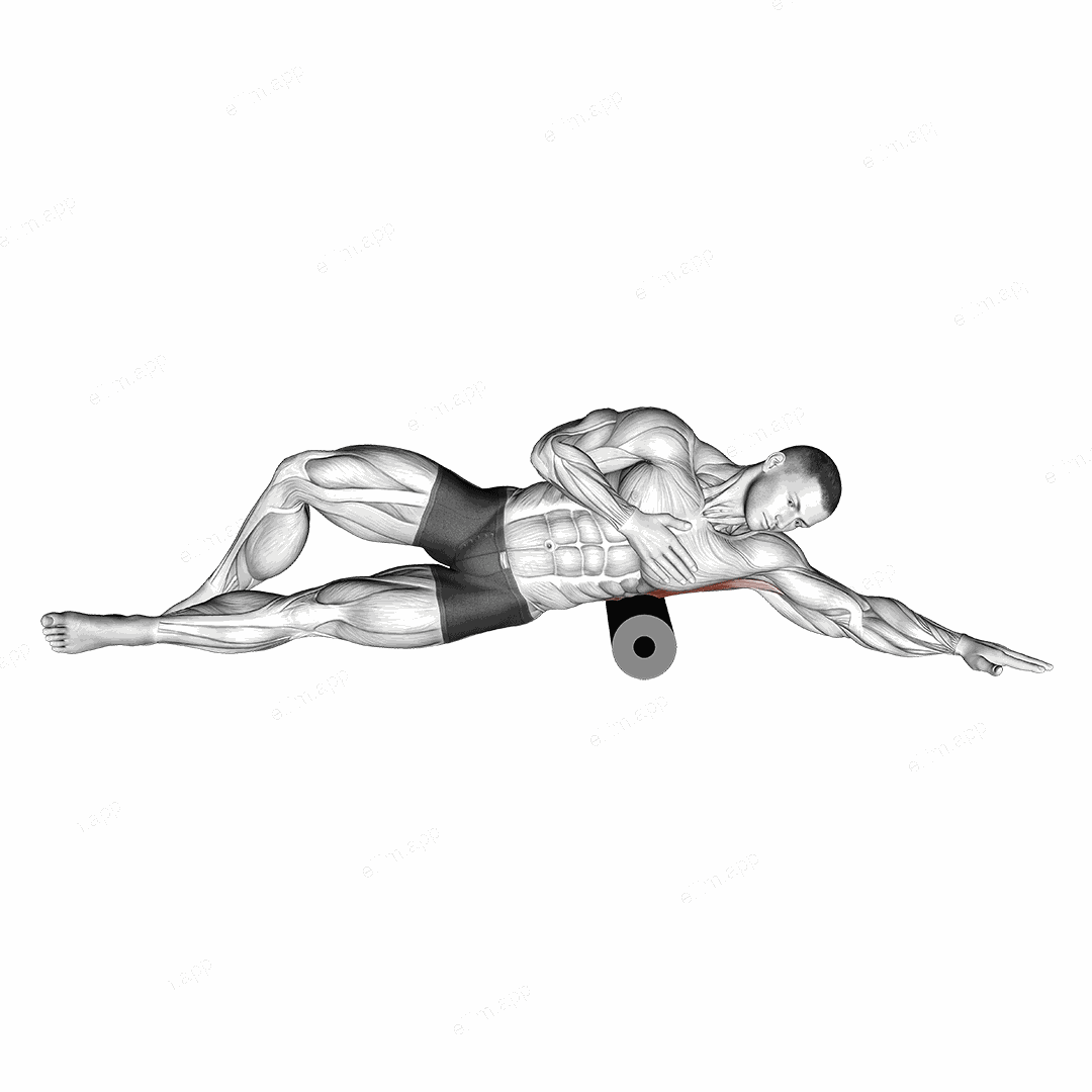 Roll Lat Foam Rolling exercise targeting Back and Latissimus Dorsi