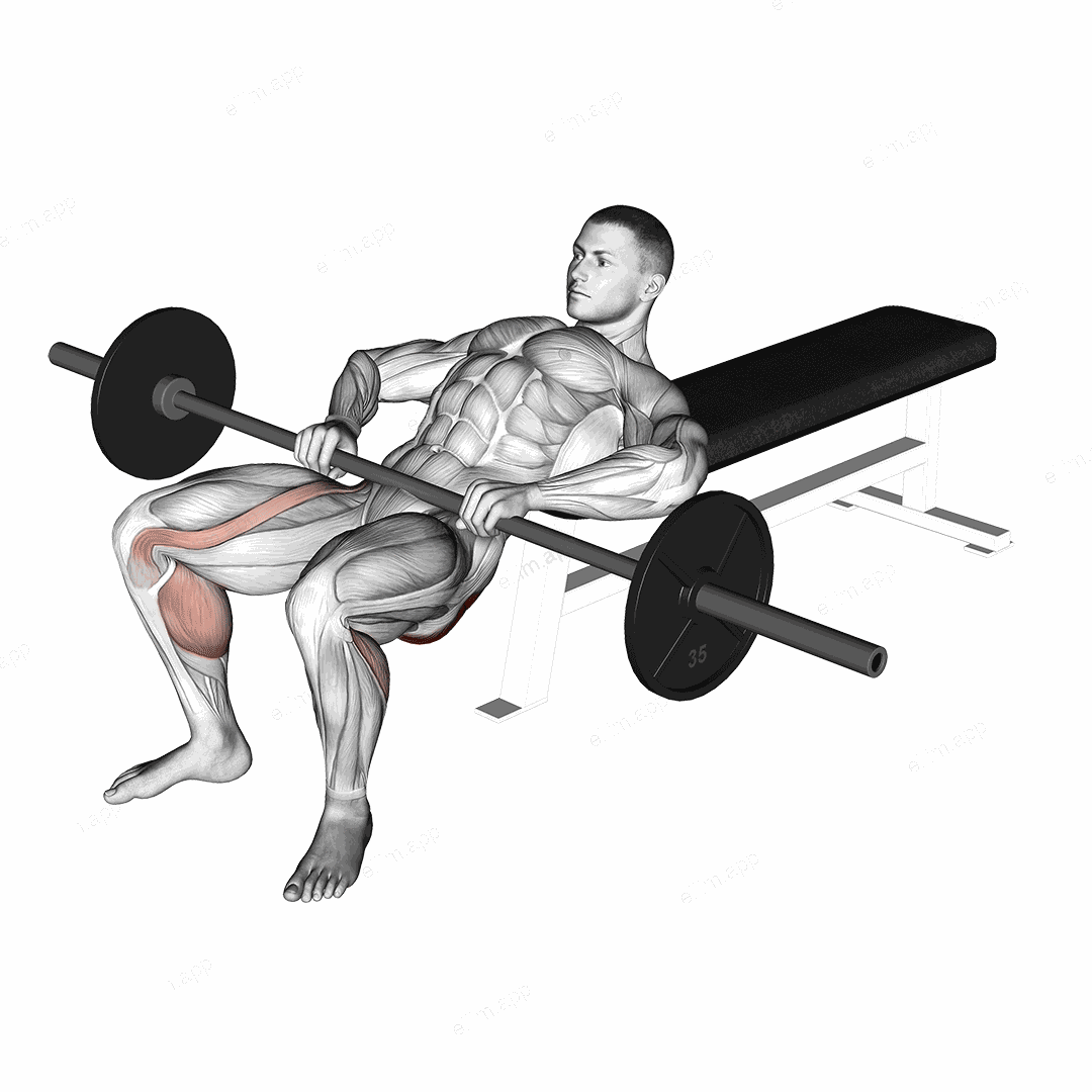 Barbell Lying Lifting (on hip) exercise targeting Hips and Gluteus Maximus
