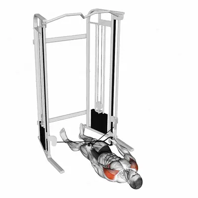 Cable Lying Cross Lateral Raise exercise targeting Shoulders and Deltoid Lateral