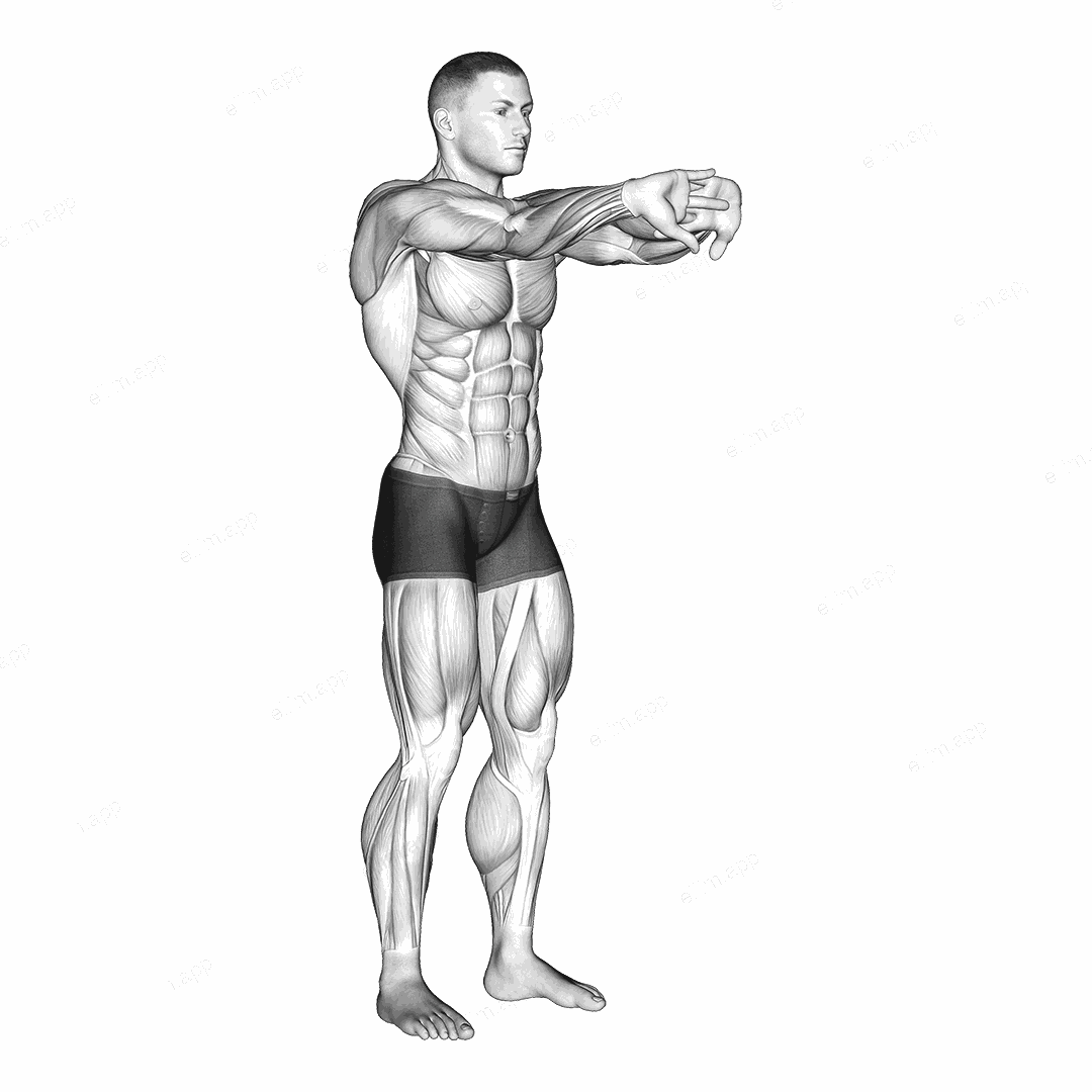 Palms Out Forearm Stretch exercise targeting Forearms