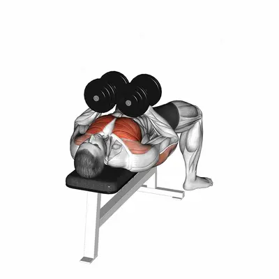 Dumbbell Squeeze Bench Press exercise targeting Chest and Pectoralis Major Clavicular Head