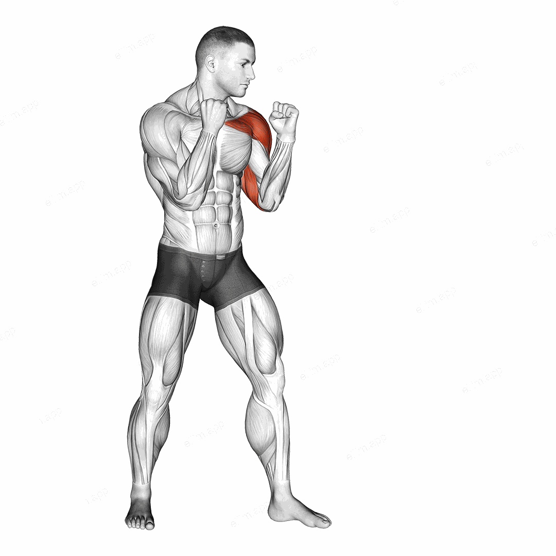 Jab. Boxing exercise targeting Plyometrics