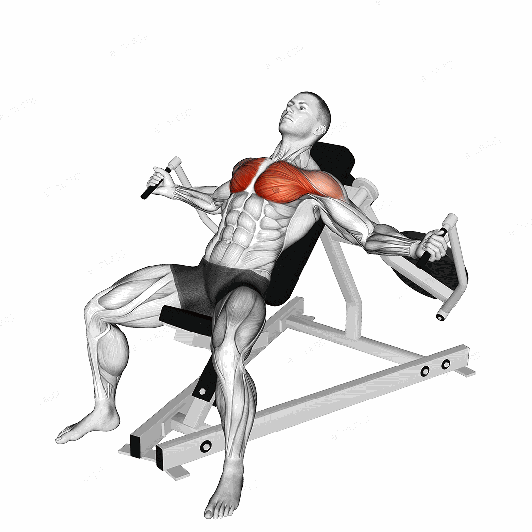 Lever Incline Fly exercise targeting Chest and Pectoralis Major Clavicular Head