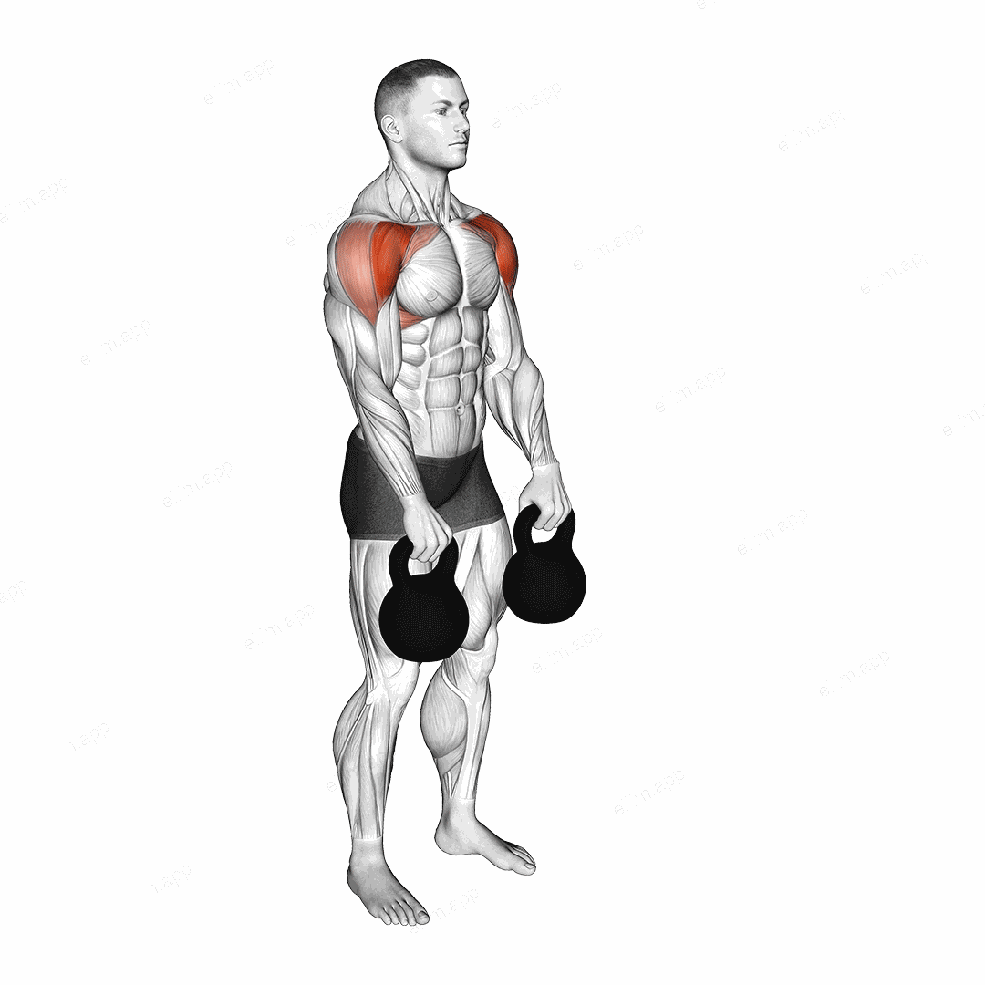 Kettlebell Front Raise exercise targeting Shoulders