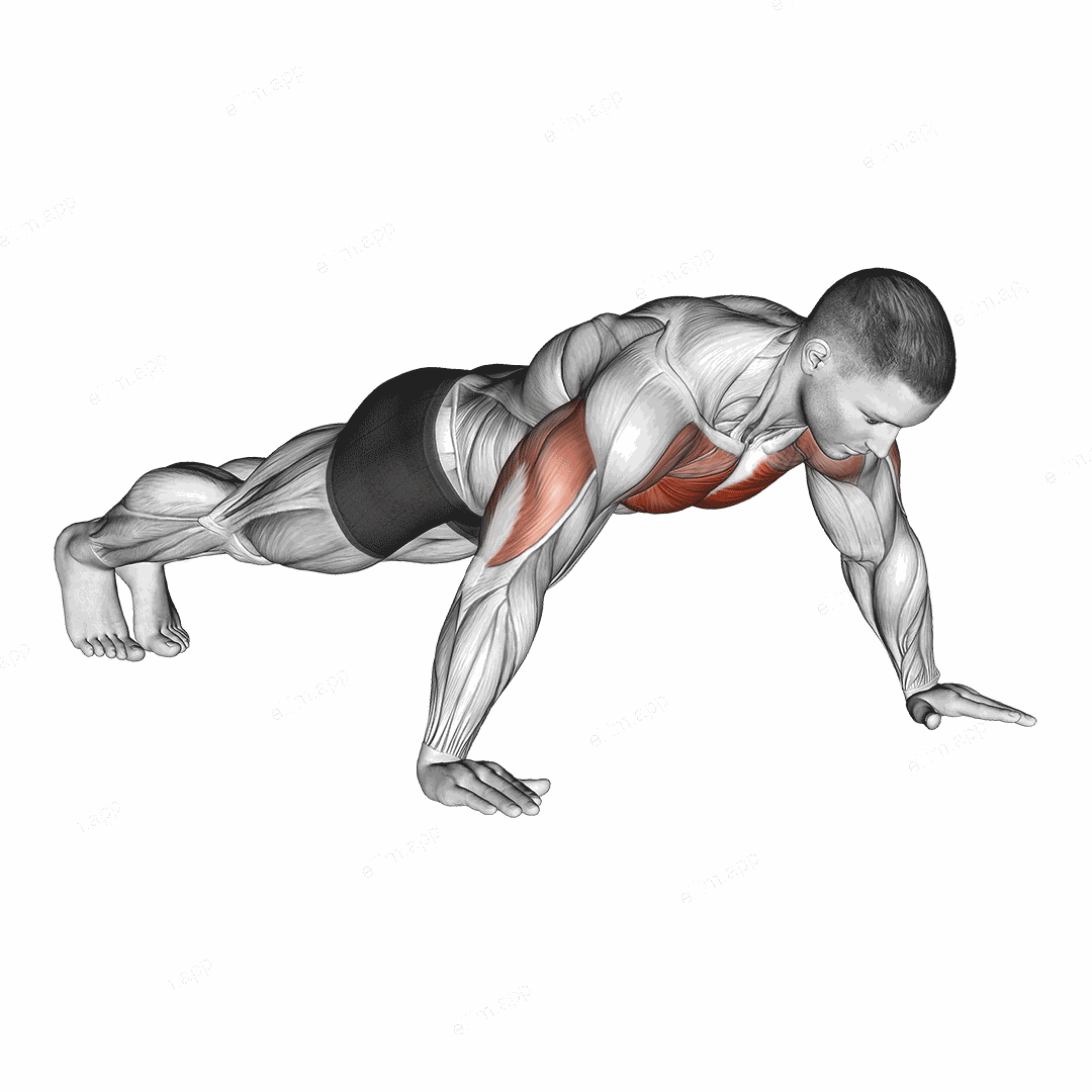 Wide Hand Push up exercise targeting Chest and Pectoralis Major Sternal Head