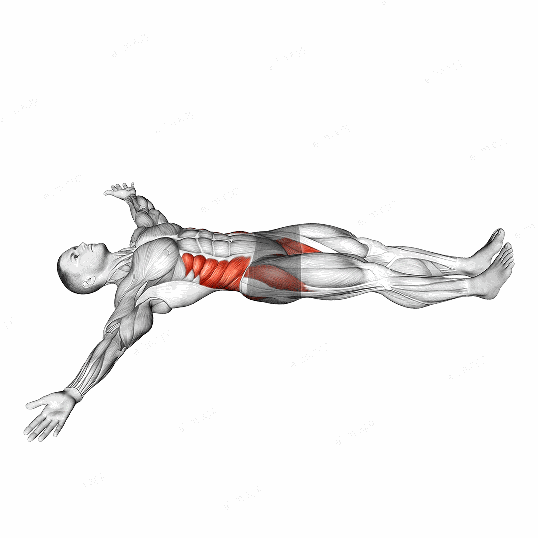Supine Spinal Twist Yoga Pose exercise targeting Hips and Erector Spinae