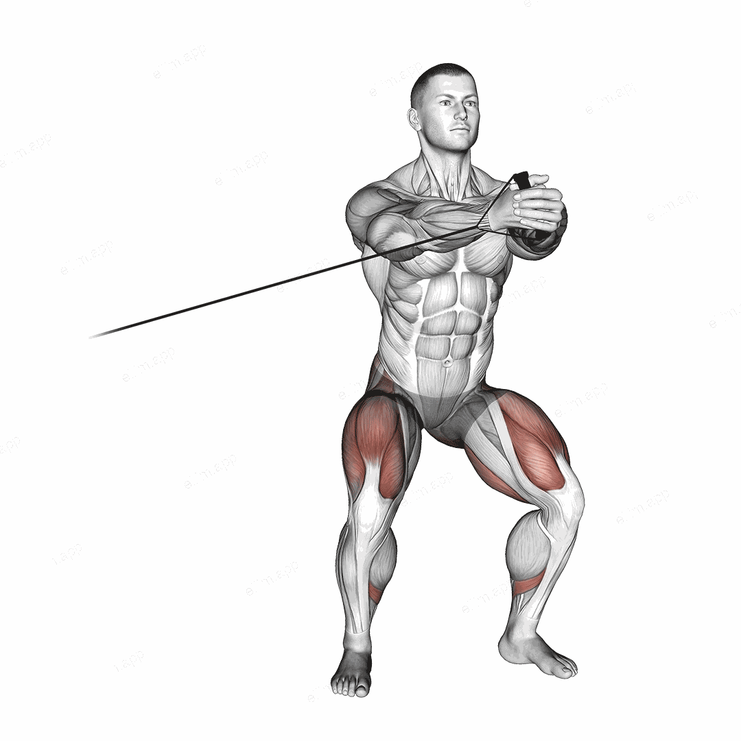 Band Side Step with Horizontal Pallof Hold exercise targeting Hips