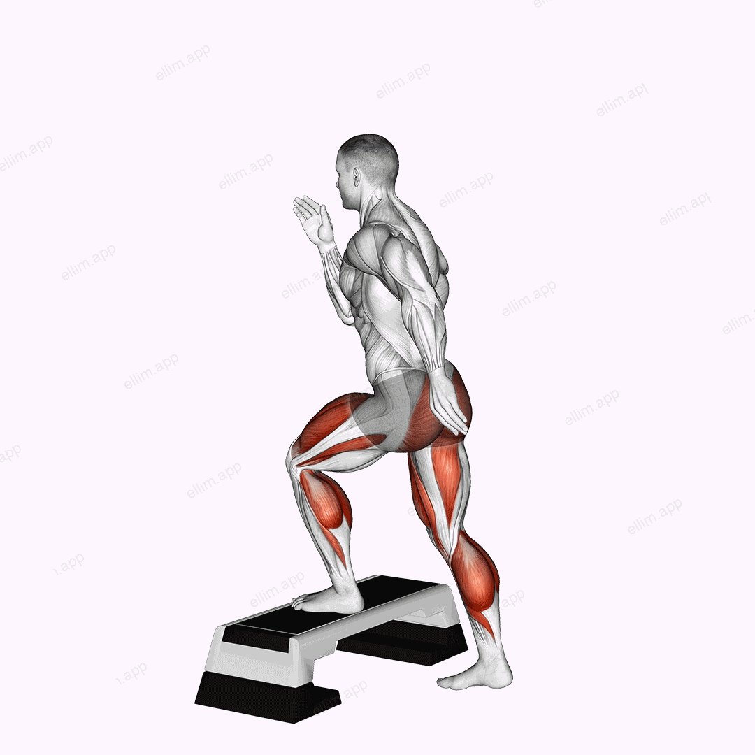 Split Jump to Box exercise targeting Hips and Thighs