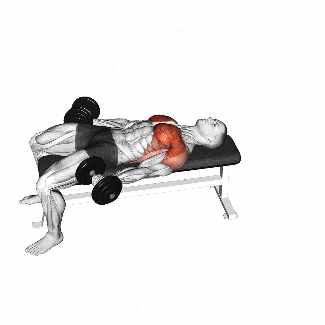 Dumbbell Flat Around the World exercise targeting Deltoid Anterior and Pectoralis Major Clavicular Head