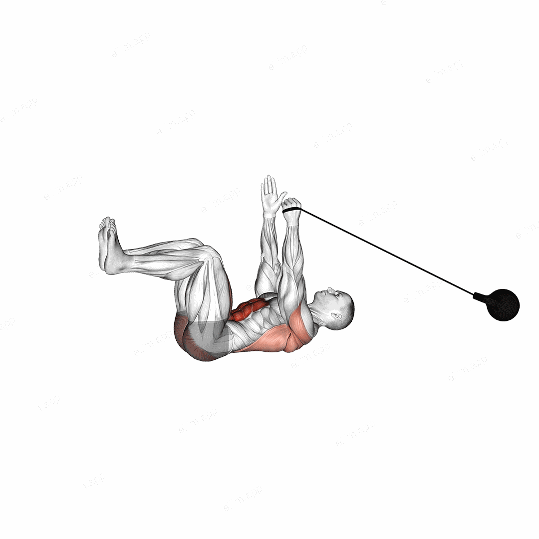 Band Upper Body Resistance Dead Bug exercise targeting Waist