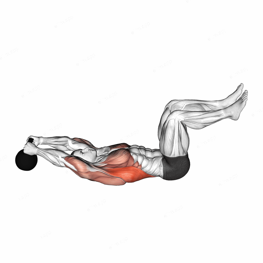 Kettlebell Pullover 3 Month Position exercise targeting Back and Latissimus Dorsi