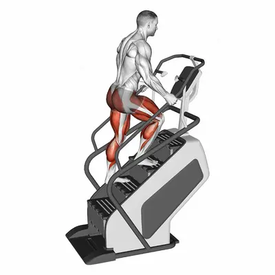 Walking on Stepmill exercise targeting Thighs and Adductor Magnus
